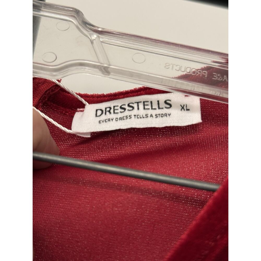 Dresstells Red Velvet Sequin Dress XL Long Sleeve Holiday Party Cocktail NWT